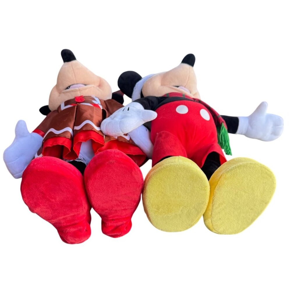 Disney Holiday Mickey & Minnie Mouse Plush Dolls 24" Christmas Decor Set - Picture 7 of 12